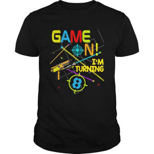 Laser Tag Birthday Party Game On Im Turning 8 Shirt